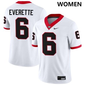 Womens Daylen Everette White Georgia Bulldogs #6 College Football Game Jersey 120794-139