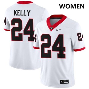 Women's Dominick Kelly White Georgia Bulldogs #24 College Football Game Jersey 113433-473