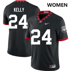 Women's Dominick Kelly 100th Anniversary Black Georgia Bulldogs #24 College Football Alumni Jersey 802696-831