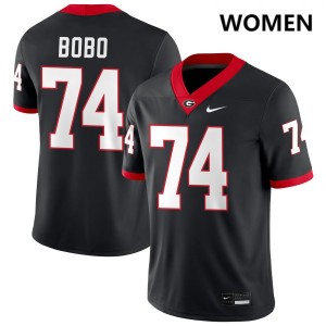Women Drew Bobo Black Georgia Bulldogs #74 College Football High School Jersey 541400-448