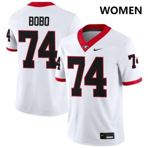 Women's Drew Bobo White Georgia Bulldogs #74 College Football University Jerseys 333829-797