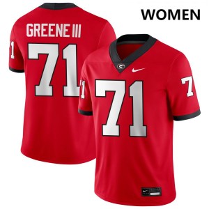 Women's Earnest Greene III Red Georgia Bulldogs #71 College Football Alumni Jersey 879916-566