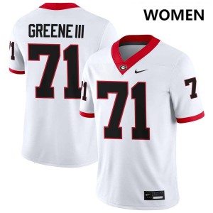 Womens Earnest Greene III White Georgia Bulldogs #71 College Football Replica Jerseys 637109-211