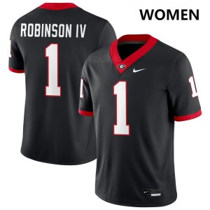 Women's Ellis Robinson IV Black Georgia Bulldogs #1 College Football 2025 Jerseys 247952-854