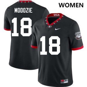 Women Elo Modozie 100th Anniversary Black Georgia Bulldogs #18 College Football Player Jersey 116158-813