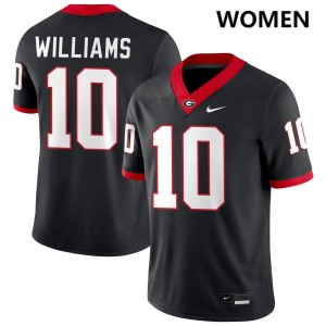 Womens Elyiss Williams Black Georgia Bulldogs #10 College Football Embroidery Jerseys 679297-591