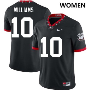Women's Elyiss Williams 100th Anniversary Black Georgia Bulldogs #10 College Football University Jerseys 864441-437