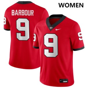 Womens Ethan Barbour Red Georgia Bulldogs #9 College Football Limited Jersey 442224-700