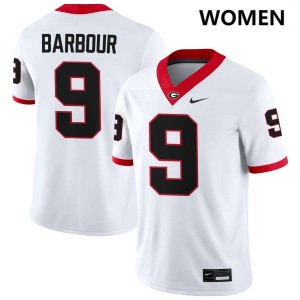 Women Ethan Barbour White Georgia Bulldogs #9 College Football Alumni Jersey 991318-280