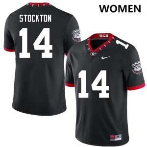 Men Gunner Stockton 100th Anniversary Black Georgia Bulldogs #14 College Football University Jerseys 871857-110