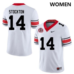 Men Gunner Stockton 40th Anniversary White Georgia Bulldogs #14 College Football Stitched Jerseys 892865-396