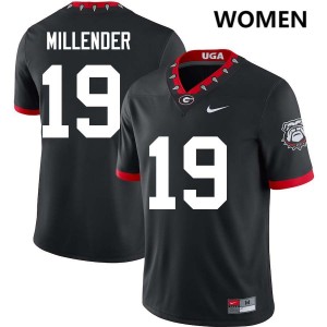 Womens Hezekiah Millender 100th Anniversary Black Georgia Bulldogs #19 College Football Game Jerseys 116447-626