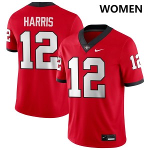 Womens Jaden Harris Red Georgia Bulldogs #12 College Football Game Jersey 723302-138