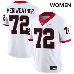 Women Jamal Meriweather White Georgia Bulldogs #72 College Football High School Jersey 785079-290