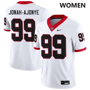 Womens Joseph Jonah-Ajonye White Georgia Bulldogs #99 College Football Stitched Jersey 842524-697