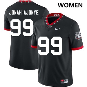Womens Joseph Jonah-Ajonye 100th Anniversary Black Georgia Bulldogs #99 College Football High School Jerseys 156563-670