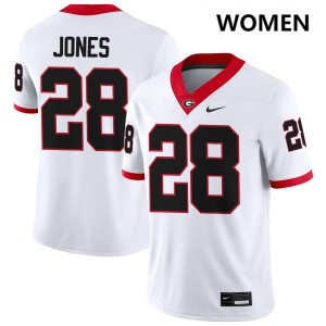 Women Kris Jones White Georgia Bulldogs #28 College Football Alumni Jerseys 655471-572