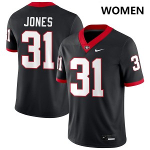 Women's Kyron Jones Black Georgia Bulldogs #31 College Football University Jerseys 387315-414