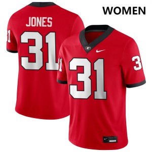 Women Kyron Jones Red Georgia Bulldogs #31 College Football Game Jersey 609078-308