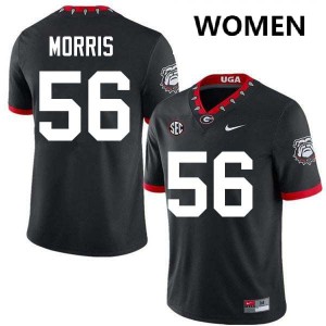 Women's Micah Morris 100th Anniversary Black Georgia Bulldogs #56 College Football Player Jerseys 539282-912