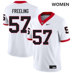 Womens Monroe Freeling White Georgia Bulldogs #57 College Football Game Jerseys 495001-278