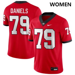 Women's Nyier Daniels Red Georgia Bulldogs #79 College Football NCAA Jerseys 829239-111