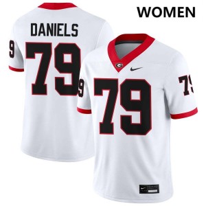 Womens Nyier Daniels White Georgia Bulldogs #79 College Football Limited Jersey 179316-238
