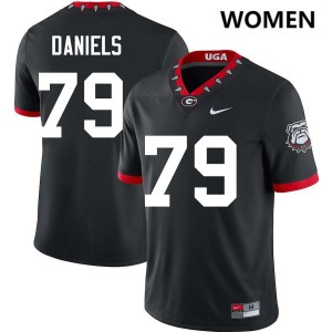 Womens Nyier Daniels 100th Anniversary Black Georgia Bulldogs #79 College Football 2025-26 Jerseys 485458-741