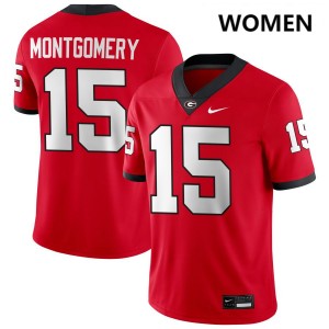 Women Ryan Montgomery Red Georgia Bulldogs #15 College Football Game Jersey 845461-236