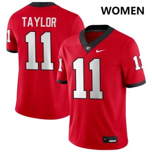 Womens Talyn Taylor Red Georgia Bulldogs #11 College Football University Jersey 736355-102