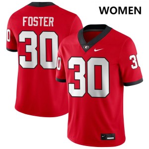 Women's Terrell Foster Red Georgia Bulldogs #30 College Football University Jerseys 793106-200