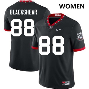 Women's Thomas Blackshear 100th Anniversary Black Georgia Bulldogs #88 College Football Limited Jerseys 866911-280