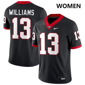 Womens Tyler J. Williams Black Georgia Bulldogs #13 College Football Official Jersey 892273-231