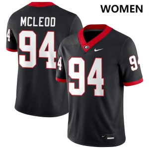 Women Xzavier McLeod Black Georgia Bulldogs #94 College Football High School Jersey 887760-820
