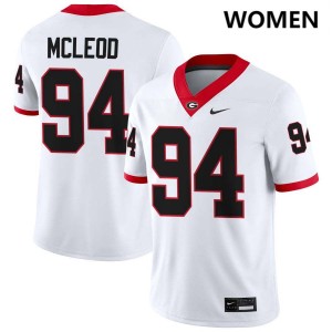 Women Xzavier McLeod White Georgia Bulldogs #94 College Football Player Jerseys 623533-846