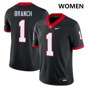 Women's Zachariah Branch Black Georgia Bulldogs #1 College Football Stitched Jerseys 231798-331
