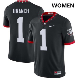 Women's Zachariah Branch 100th Anniversary Black Georgia Bulldogs #1 College Football Alumni Jerseys 507837-953
