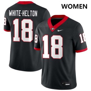 Womens Sacovie White-Helton Black Georgia Bulldogs #18 College Football High School Jerseys 316925-219