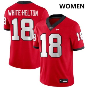 Womens Sacovie White-Helton Red Georgia Bulldogs #18 College Football Official Jersey 515860-305
