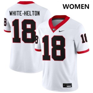Women's Sacovie White-Helton White Georgia Bulldogs #18 College Football Game Jersey 626956-796