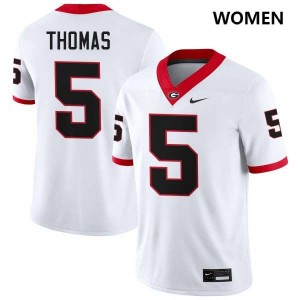 Women Noah Thomas White Georgia Bulldogs #5 College Football University Jerseys 747204-641