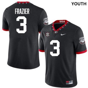 Youth Nate Frazier 100th Anniversary Black Georgia Bulldogs #3 College Football High School Jersey 630589-430