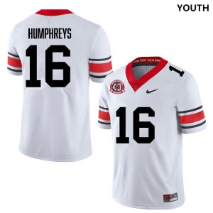 Youth London Humphreys 40th Anniversary White Georgia Bulldogs #16 College Football 2025-26 Jersey 212013-238