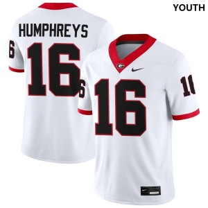 Youth London Humphreys White Georgia Bulldogs #16 College Football Limited Jerseys 182972-306