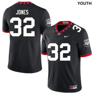 Youth Cash Jones 100th Anniversary Black Georgia Bulldogs #32 College Football Game Jersey 503558-295