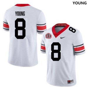 Youth Colbie Young 40th Anniversary White Georgia Bulldogs #8 College Football Stitched Jersey 480453-599