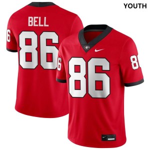Youth Dillon Bell Red Georgia Bulldogs #86 College Football Embroidery Jersey 869591-454