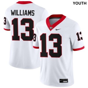 Youth Mykel Williams White Georgia Bulldogs #13 College Football Game Jersey 877595-411