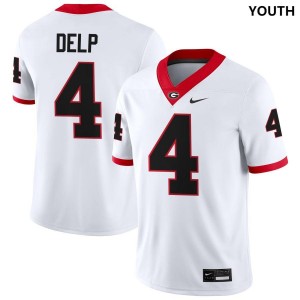 Youth Oscar Delp White Georgia Bulldogs #4 College Football Game Jersey 832200-987