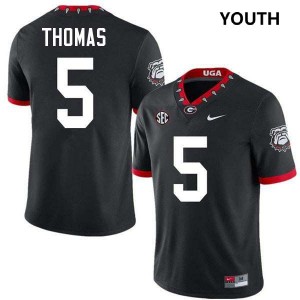 Youth Noah Thomas 100th Anniversary Black Georgia Bulldogs #5 College Football Replica Jerseys 775310-434